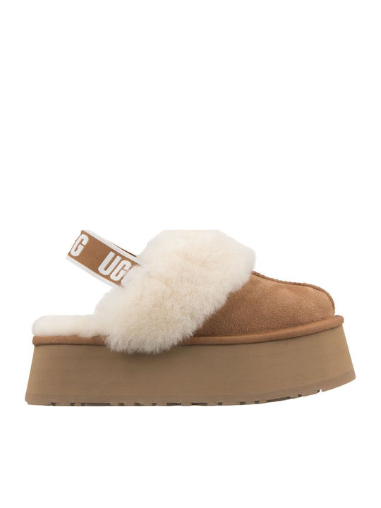 Ugg Australia Funkette Κλειστές Γυναικείες Παντόφλες Καφέ