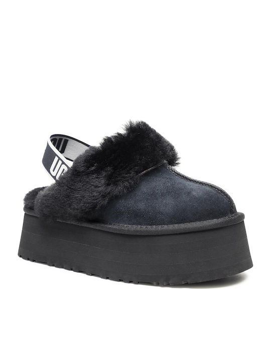 Ugg Australia Funkette Κλειστές Γυναικείες Παντόφλες Μαύρες - Image 2