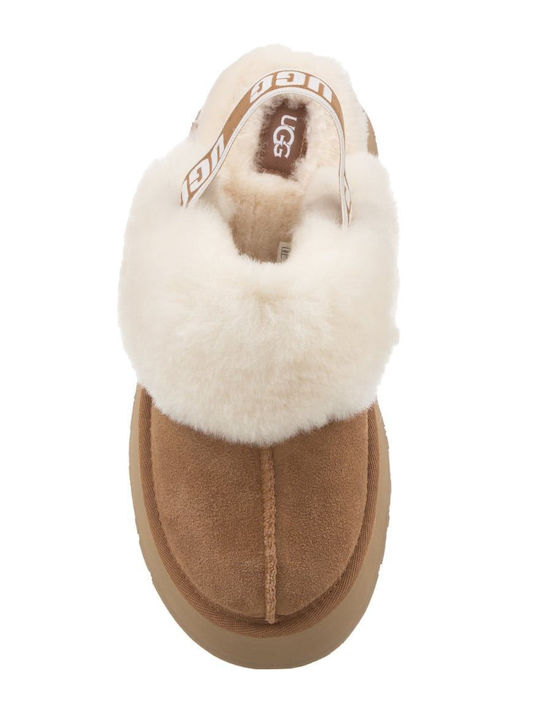 Ugg Australia Funkette Κλειστές Γυναικείες Παντόφλες Καφέ - Image 5