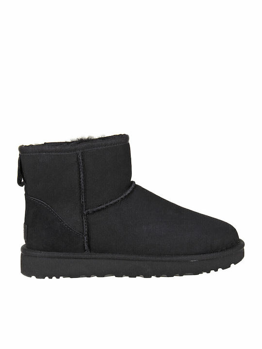 Ugg Australia Classic Mini II Suede Γυναικεία Μποτάκια με Γούνα Μαύρα