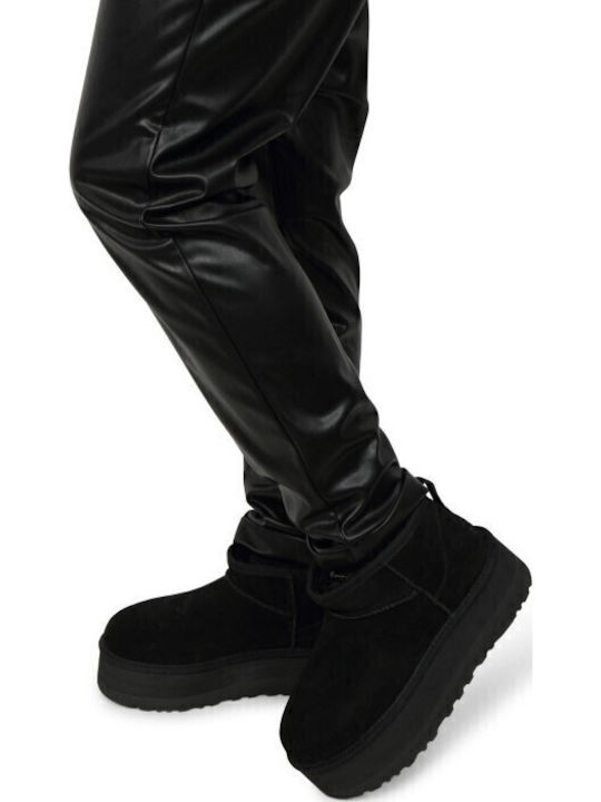 Ugg AustraliaUltra Classic Mini Platform Suede Γυναικεία Μποτάκια με Πλατφόρμα & Γούνα Μαύρα - Image 2