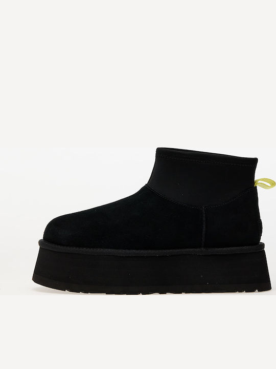 Ugg Australia Classic Mini Dipper Puffer Suede Γυναικεία Μποτάκια Μαύρα - Image 2