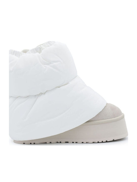 Ugg Australia Classic Mini Dipper Puffer Suede Γυναικεία Μποτάκια Λευκά - Image 2