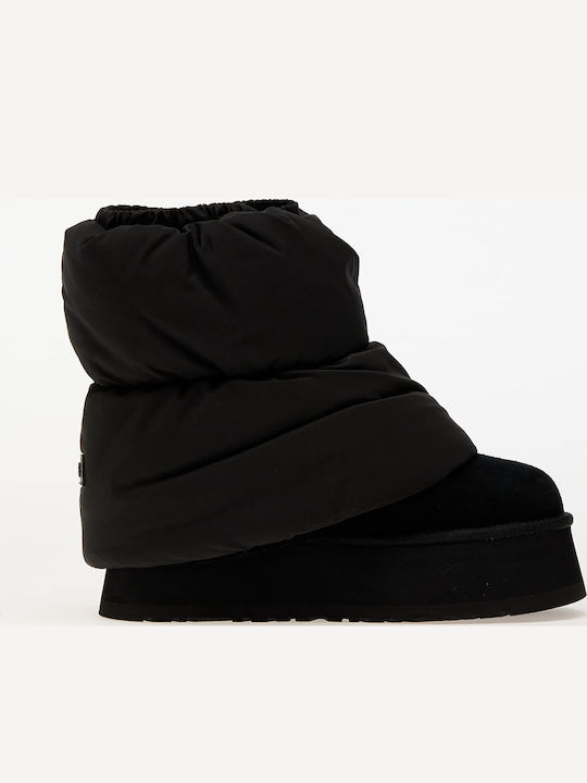 Ugg Australia Classic Mini Dipper Puffer Suede Γυναικεία Μποτάκια Μαύρα - Image 3
