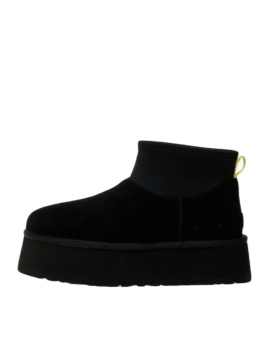 Ugg Australia Classic Mini Dipper Suede Γυναικεία Μποτάκια Μαύρα